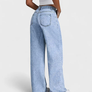Mara - Pantaloni din denim pentru femei cu croială dreaptă și picior larg