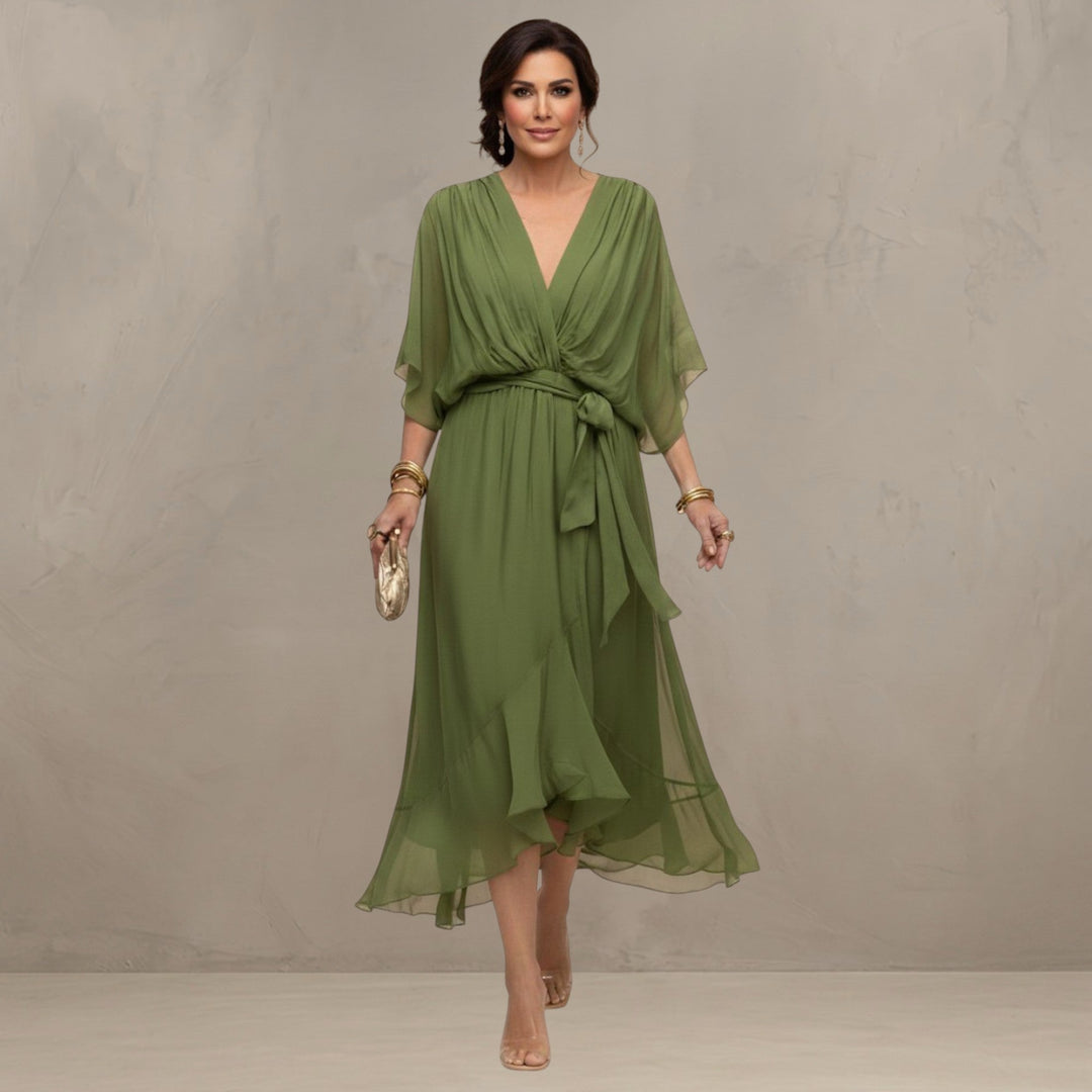 Marta™ | Elegante Chiffon Midi Jurk