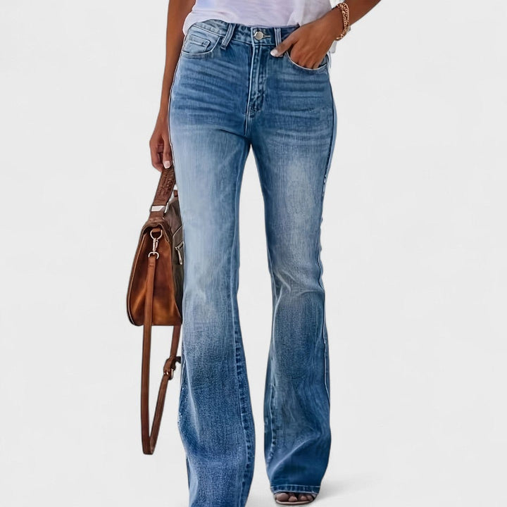 Foxa - Pantaloni Flare Farmer Elastici Retro Universali Casual