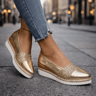 Ida | Luxe Glitter Wedge Sneakers