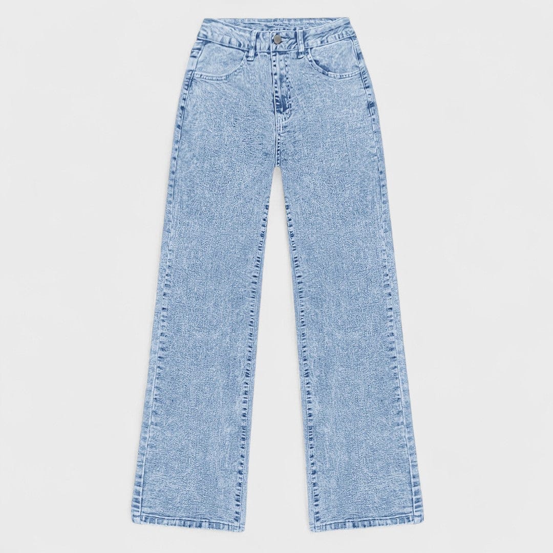 Mara - Pantaloni din denim pentru femei cu croială dreaptă și picior larg