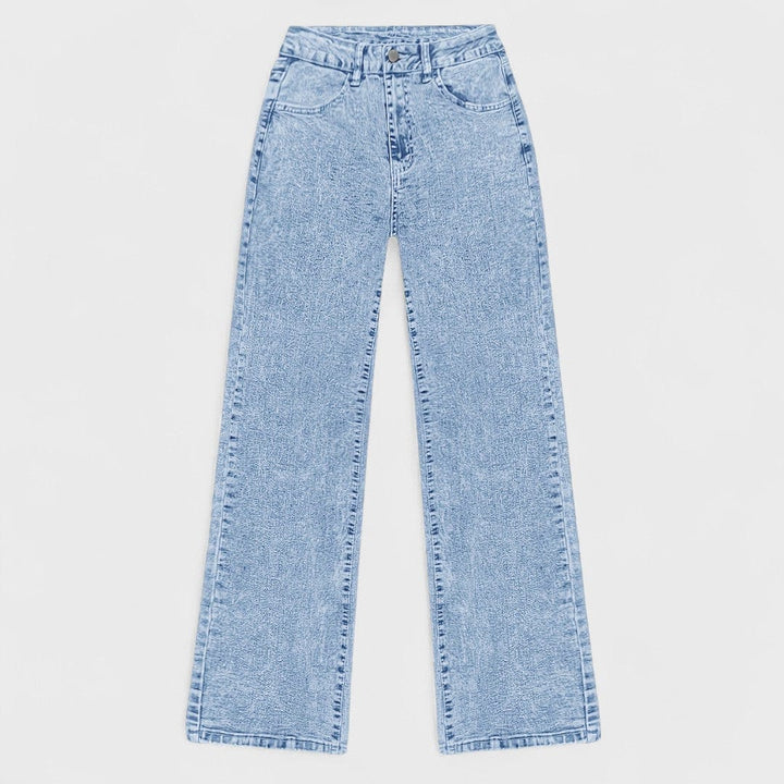 Mara - Pantaloni din denim pentru femei cu croială dreaptă și picior larg