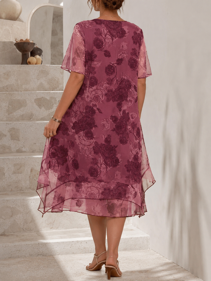 Lune™ | Buikcamouflerende Geplooide Midi Jurk