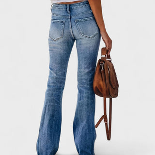 Foxa - Pantaloni Flare Farmer Elastici Retro Universali Casual
