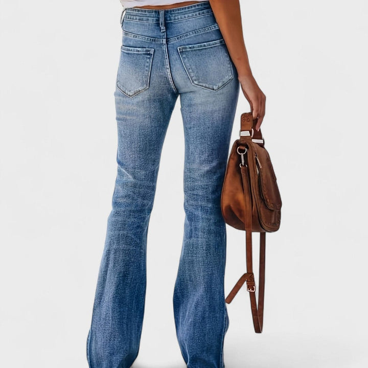 Foxa - Pantaloni Flare Farmer Elastici Retro Universali Casual