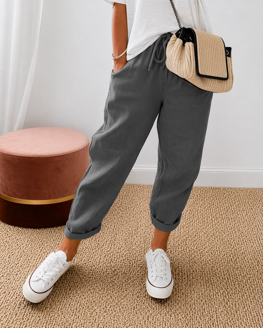 Linae Pantaloni Casual Relaxați