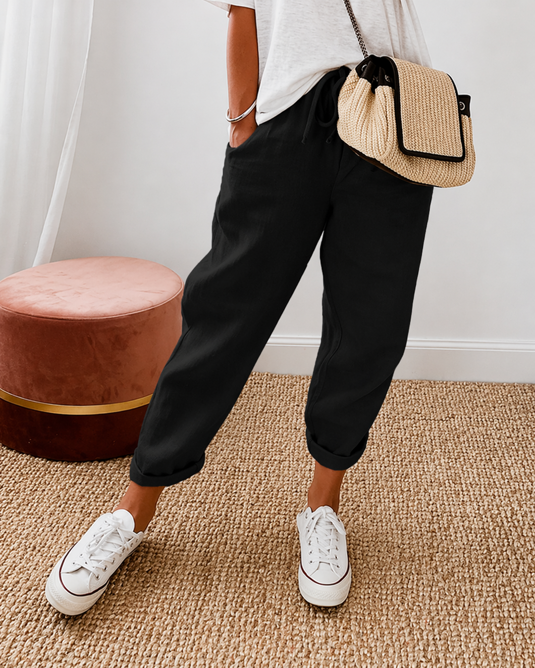 Linae Pantaloni Casual Relaxați