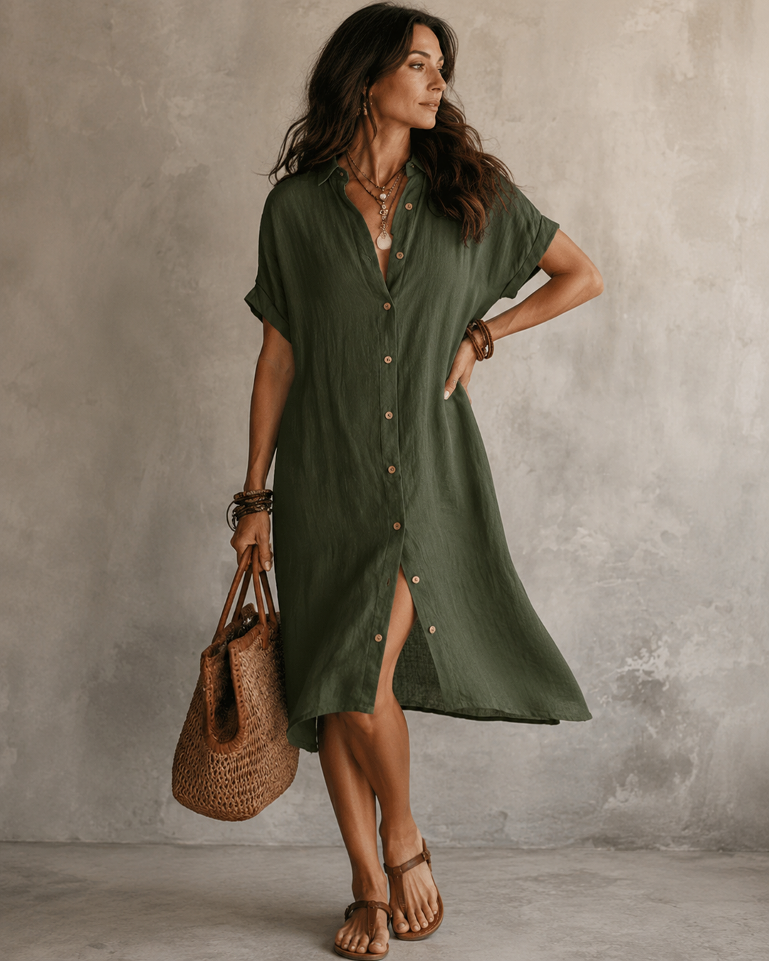 Ariane™ | Buikcamouflerende Midi Jurk
