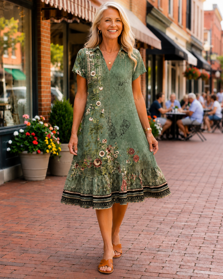 Nadine™ | Luchtige Bloemen Midi Jurk